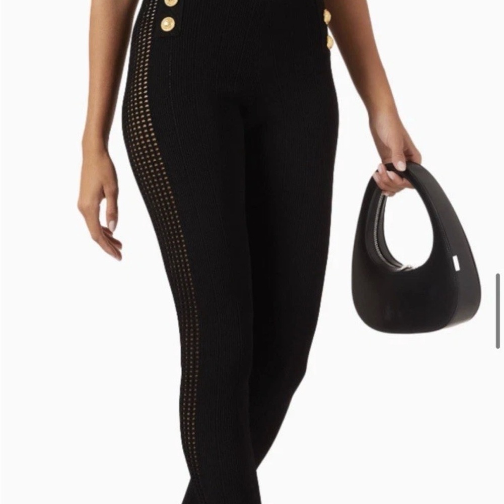 Balmain Black Knit Skirt with Gold Exposed Zip - Picture 3 of 6